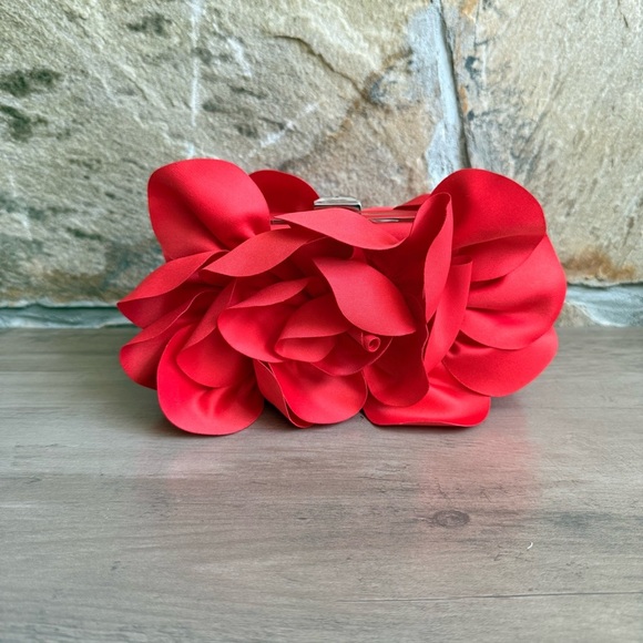 Sondra Roberts Satin Red Rose Clutch - Picture 2 of 8